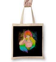 Japanese Anime Girl Rainbow Punk Kawaii Manga Bez Çanta Uzun Saplı