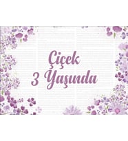 Çiçekler Temalı Doğum Günü Afişi 35X50 cm