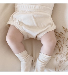 Naturaborn GOTS Organik Sertifikalı Kroşetalı Bebek Külot (Bej)