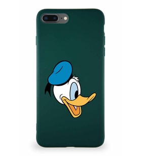 Apple iPhone 8 Plus Soft Premier Kapak Donald Duck-F Tasarımlı Silikon Kılıf - Yeşil (Şeffaf)