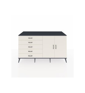 Kronos Konsol 2 Raflı 5 Çekmeceli 2 Kapaklı 176x59x99 Antrasit-Aytaşı