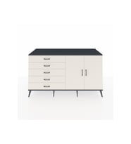 Kronos Konsol 2 Raflı 5 Çekmeceli 2 Kapaklı 176x59x99 Antrasit-Aytaşı