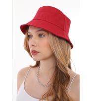 Kadın Balıkçı Kova Bucket Şapka (Kırmızı)