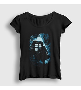 Presmono Kadın Siyah Time Tardis Doktor Dr Doctor Who T-Shirt 499392tt