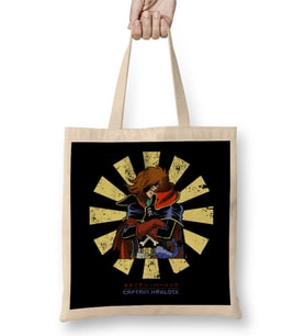 Captain Harlock Retro Japanese Bez Çanta Uzun Saplı