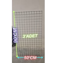 Hasır Tel 4 Göz Arası 3mm Kalınlık ( 90 cm Yükseklik x 50 cm Eni ) - 3- Adet (Gri)