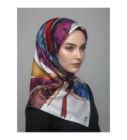 Çiçek Desenli Twill Eşarp Desen 2 Renk 3