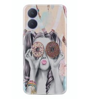 Vivo Y17s Kılıf Resimli Desenli Baskılı Silikon Donut Girl 1408