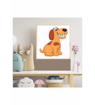 Sevimli Köpek Çocuk Odası Ahşap Çerçeve Tablo 8