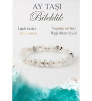Ay Taşı - Hematit Doğaltaş Bileklik, Naturel Doğal Taş Kilo Verme Bileklik B1038 (20cm)