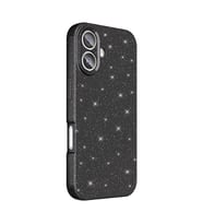 iPhone 16 Plus Kılıf Kamera Korumalı Simli Parıltılı Lüks Silikon (Siyah)