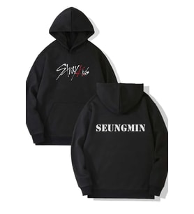 Stray Kids Seungmin Ön-Arka Baskılı Kapşonlu Sweatshirt