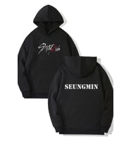 Stray Kids Seungmin Ön-Arka Baskılı Kapşonlu Sweatshirt