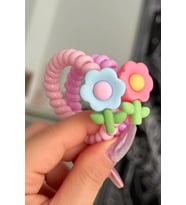 Caş Dekorasyon Karışık Renk 2'li Lale Detaylı Helezon Toka