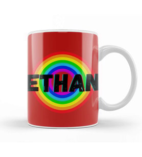 Ethan Name personalized Custom vintage Retro Rainbow Design Gift Baby Gift For Him Kupa Bardak Porselen