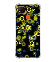 Xiaomi Redmi 9C Köşe Korumalı Antişok Kapak Semboller Tasarımlı Şeffaf Silikon Kılıf