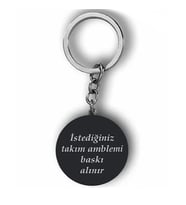 Kişiye Özel İsimli Çelik Anahtarlık Takım Amblemi Baskılı (Siyah)
