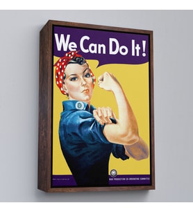 Çerçeveli We Can Do İt Tablosu (Kahverengi)