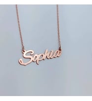 Kişiye Özel İsim Yazılı Gümüş Kolye – Sizin İmzanız, Sizin Zarafetiniz (Rose - Gold)