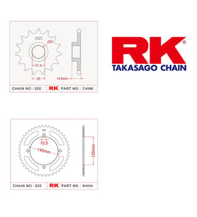 RK Yamaha Xt 600 E 14/43T Ön Arka Dişli Set 520