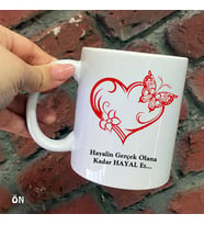 Size Özel Hayalin Gerçek Olana Kadar Hayal Et Seramik Baskılı Kupa Bardaklar
