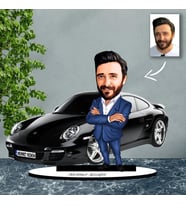 Kişiye Özel Karikatür Porsche Arabalı Karikatür Biblo b22