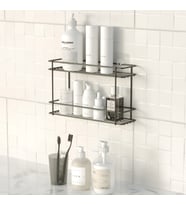 TEKNOTEL YAPIŞKANLI 2 KATLI BANYO&MUTFAK RAFI MAT SİYAH ST522