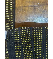 LASTİKLİ SARI BONCUKLU SİYAH FİLE ŞERİT DİKİŞ GİYİM AKSESUARI EN 3 CM (1 METRE)