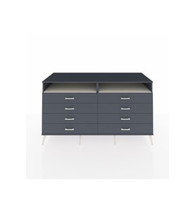 Kronos Konsol 2 Raflı 8 Çekmeceli  176x59x99 Antrasit-Aytaşı/Antrasit
