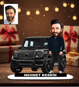 Kişiye Özel Karikatür Arabalı Karikatür Biblo , Babalar Günü Hediyesi, Erkeğe Hediye, Rent A Car Hediyesi