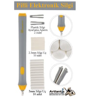 Otomatik Elektronik Silgi Pilli 23 Parça 1 Paket Karakalem Eskiz Çizim Taşınabilir Kalem Silgi Dağıtma Karıştırıcı (Beyaz)