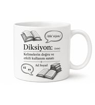 Diksiyon Kupa Sözlük Kelime Anlamı Çizimli Doğru İletişim Hediye Bardak