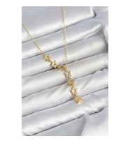 Mey İthalat® 316L Çelik Yıldız Model Gold Renk Zirkon Taşlı Kadın Kolye