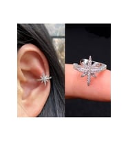 Silver Renk Kuzey Yıldızı Earcuff Kutup Yıldızı Sıkıştırma Kıkırdak Küpesi (Çok Renkli)