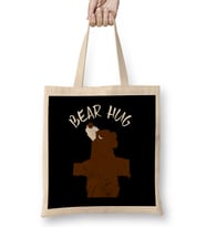 Adorable Bear Hug Animal Lover Bez Çanta Uzun Saplı