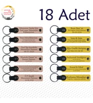 Pudra & Sarı, 18’li Set, Söz Töreni Davetlilerine Özel Hatıra, Kişisel Mesajlı Deri Anahtarlık