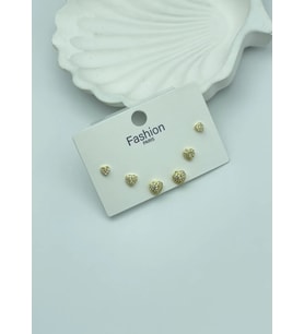 Vip Gold 6'lı Kalp Küpe - 25-vip131