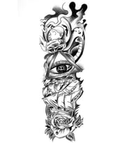 Caş Dekorasyon Göz Ve Çiçek Figürlü Geçici Dövme Tattoo