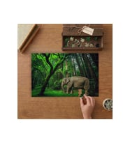 Ormandaki Fil Tasarımı 240 parça Ahşap Puzzle Ahşap Kutuda MP04995