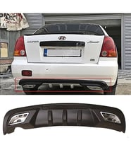 Hyundai Accent Admire Difüzör Difizör Siyah + Kare Egzoz Görünüm C Tip 2003 - 2006