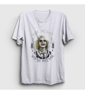 Presmono Unisex Beyaz Ghost With The Most Tim Burton Beetlejuice T-Shirt 456625tt