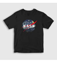 Presmono Unisex Çocuk Siyah Van Gogh Logo Nasa Space Uzay T-Shirt 284172tt