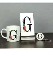 G Harfi Üçlü Set (Kupa + Telefon Standı + Anahtarlık)