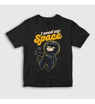 Presmono Unisex Çocuk Siyah I Need My Space Cat Uzay Kedili T-Shirt 538501tt