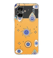 PrintiFy Xiaomi Poco M5 ile Uyumlu 1mm Slim Fit Nazar Boncuğu 5 Baskılı Şeffaf  Kılıf