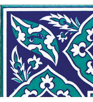 Armada Çini 10x10 cm KSK 9 İznik Rumi Desenli Çini Bordür Köşesi