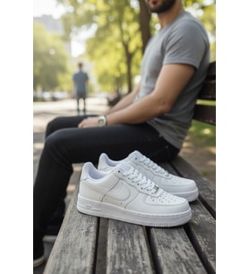Enoch Beyaz Air Serisi Esintili Kalın Tabanlı Bağcıklı Günlük Erkek Sneaker Ayakkabı