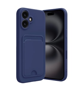 Apple iPhone 16 Kılıf Kelvin Kartvizitli Silikon - Lacivert