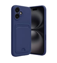 Apple iPhone 16 Kılıf Kelvin Kartvizitli Silikon - Lacivert