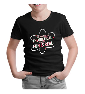 Okul ve Bilim - Fizik ve Atom Siyah Çocuk Tshirt